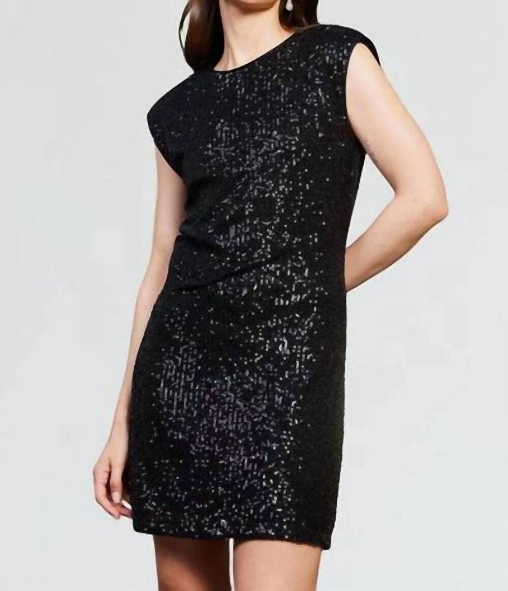 NEW GILLI sequin short sleeve dress in black
